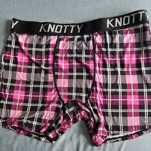 Knotty Pink Plaid Boxer Briefs